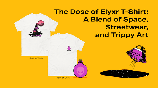 The Dose of Elyxr T-Shirt: A Blend of Space, Streetwear, and Trippy Art